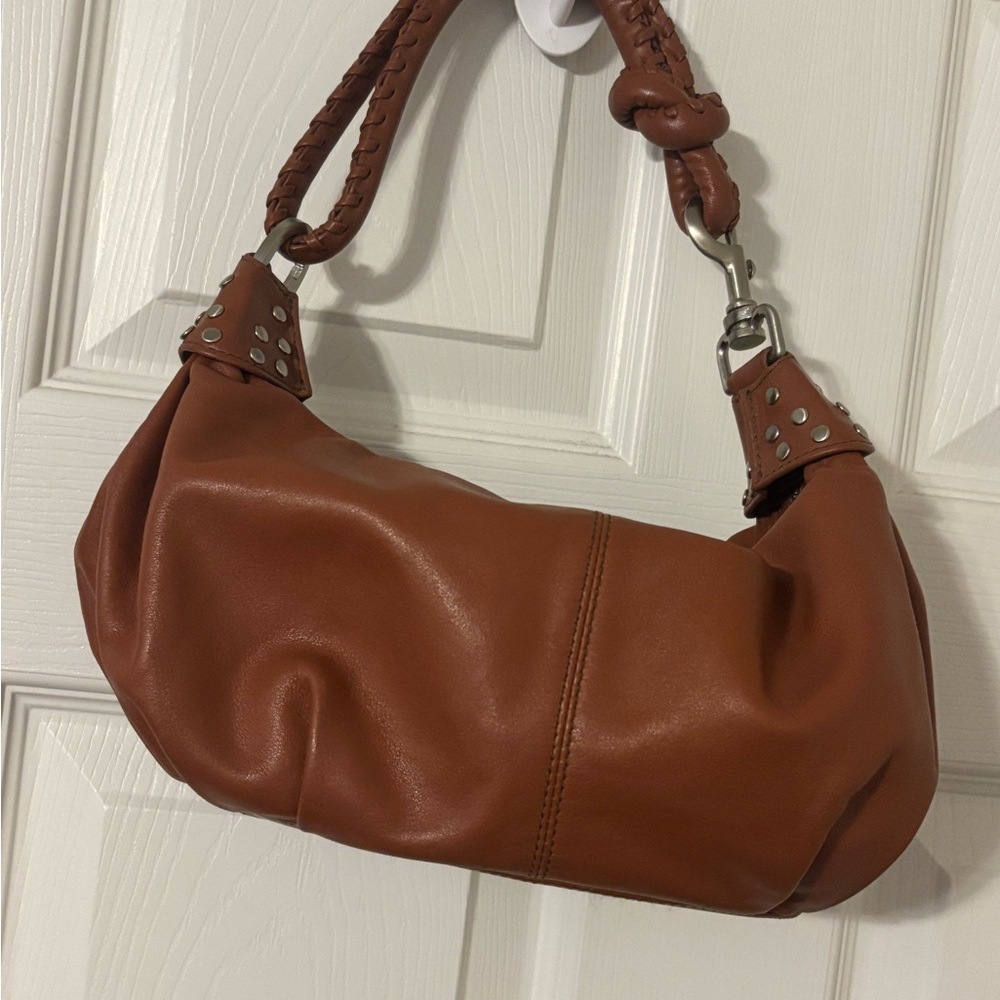 Brown Leather Hobo Shoulder Bag